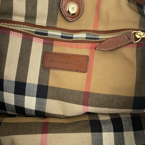 Burberry Salisbury Cognac Brown Leather Tote Shoulder Bag Buckle Handle Strap - Picture 10 of 14